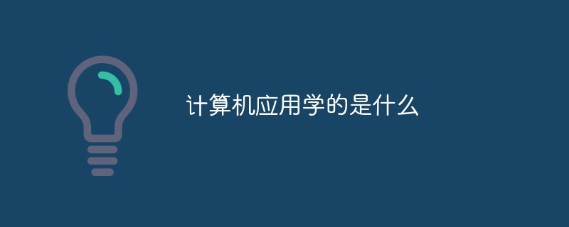 计算机应用学的是什么开云APP 开云官网入口(图1)